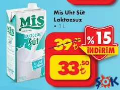 MİS UHT SÜT LAKTOZSUZ 1 L MİS UHT SÜT LAKTOZSUZ 1 L